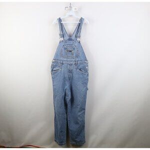 Vtg 90s Y2K Streetwear Womens Large Distressed Babydoll Wide Leg Denim Overalls